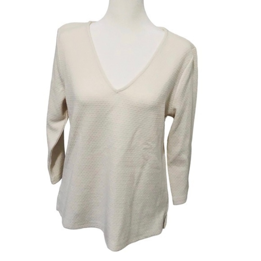 Ann Taylor Factory Top Tees Long-Sleeve Size M White